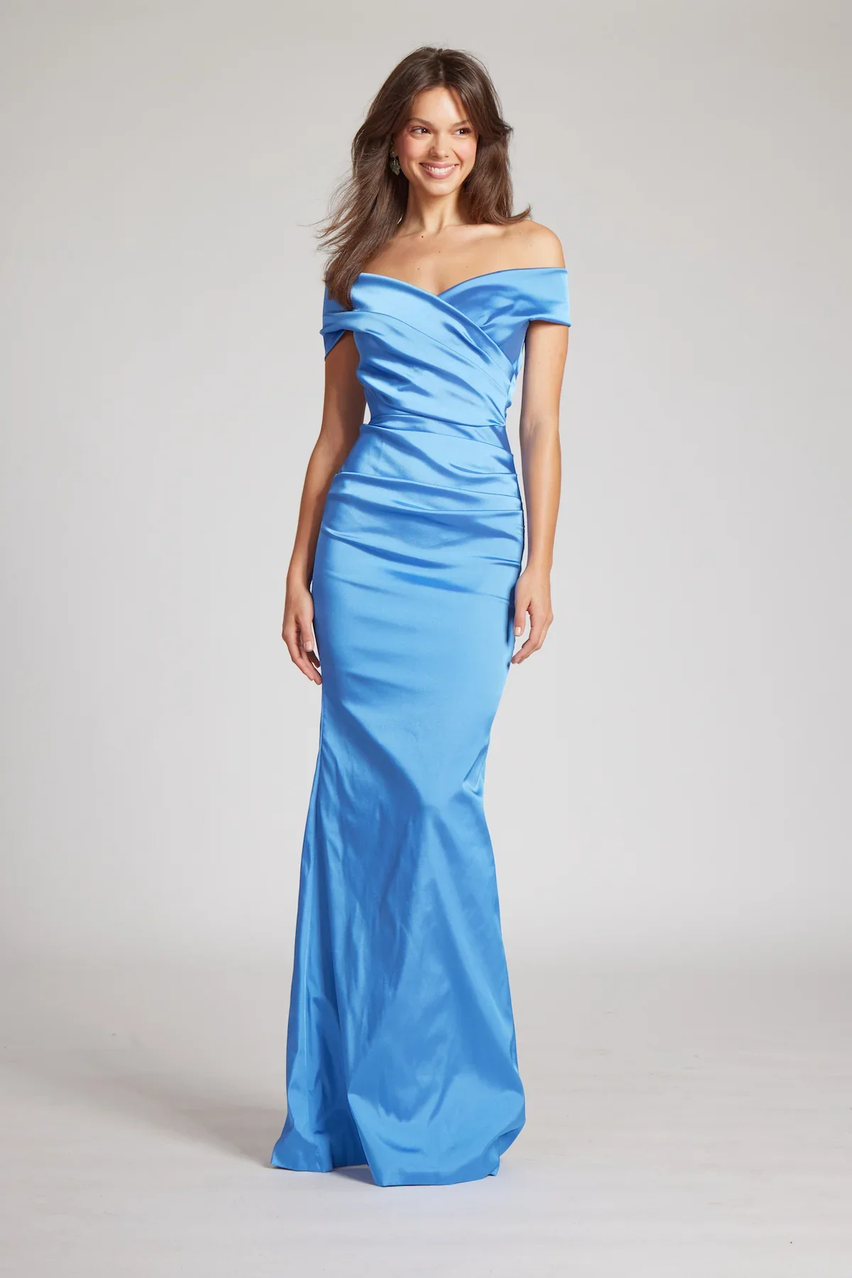 Teri Jon Stretch Satin Evening Gown 96022 - Image 7