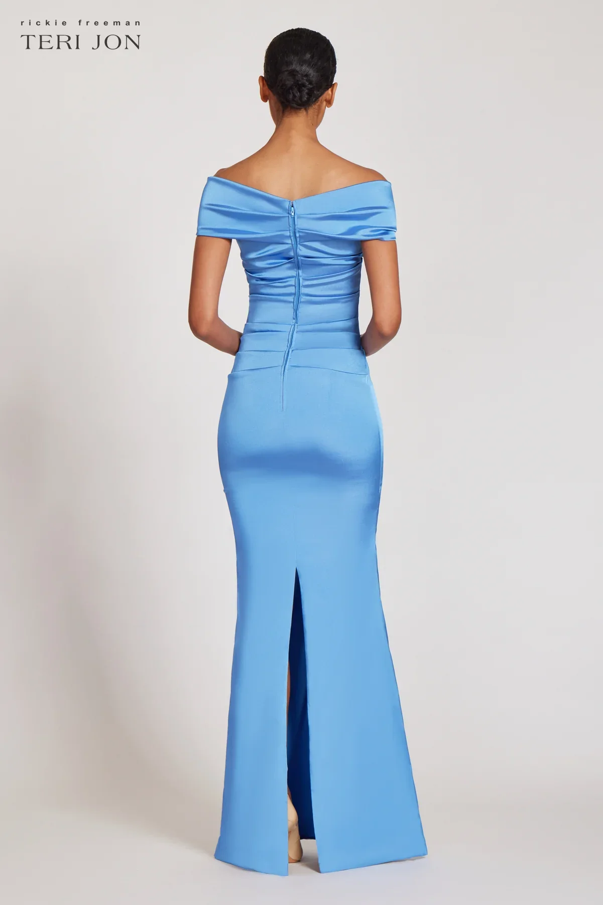 Teri Jon Stretch Satin Evening Gown 96022 - Image 8