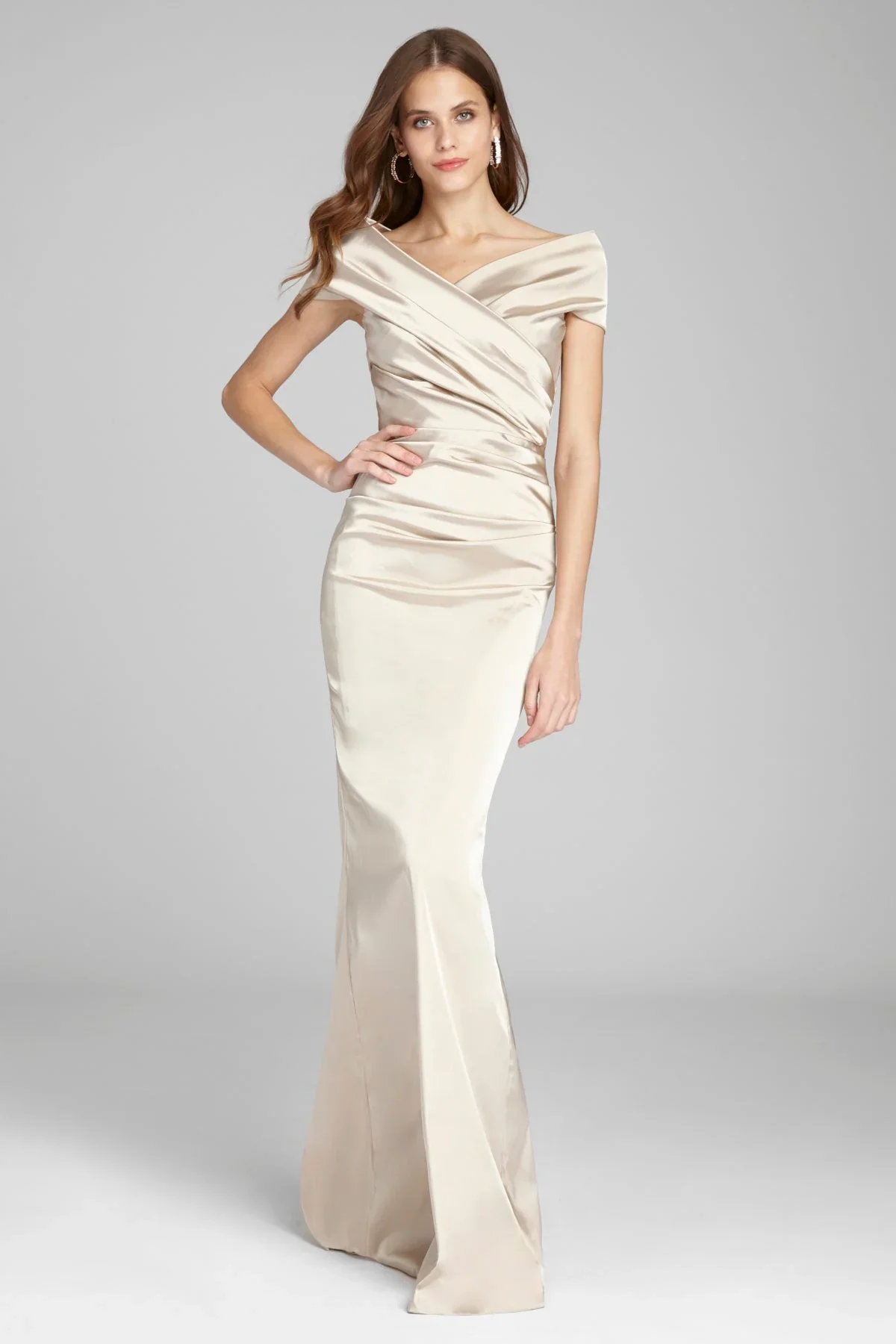 Teri Jon Stretch Satin Evening Gown 96022 - Image 9