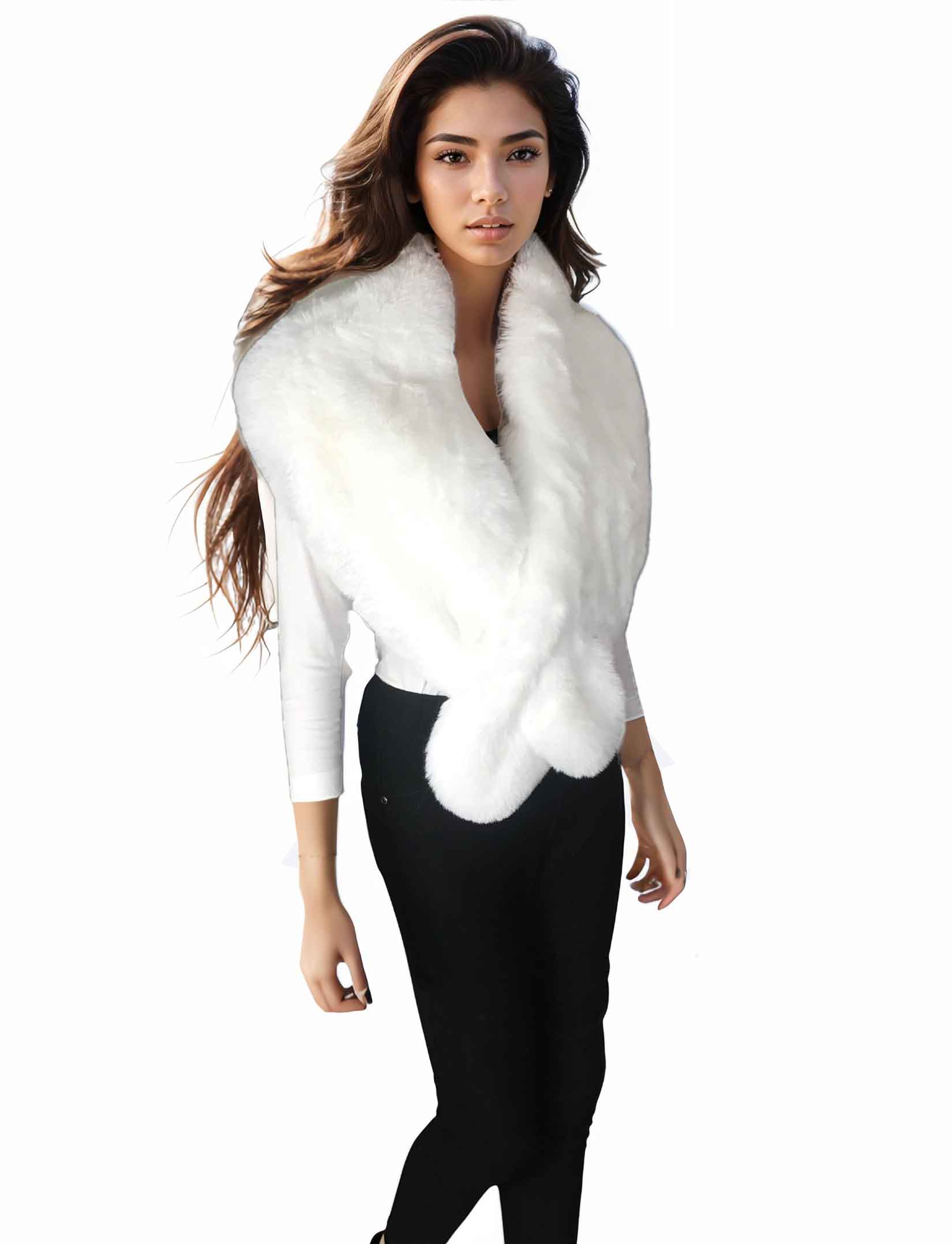 The Magic Scarf Company Faux Rabbit Fur Stole LC3801 - Image 3