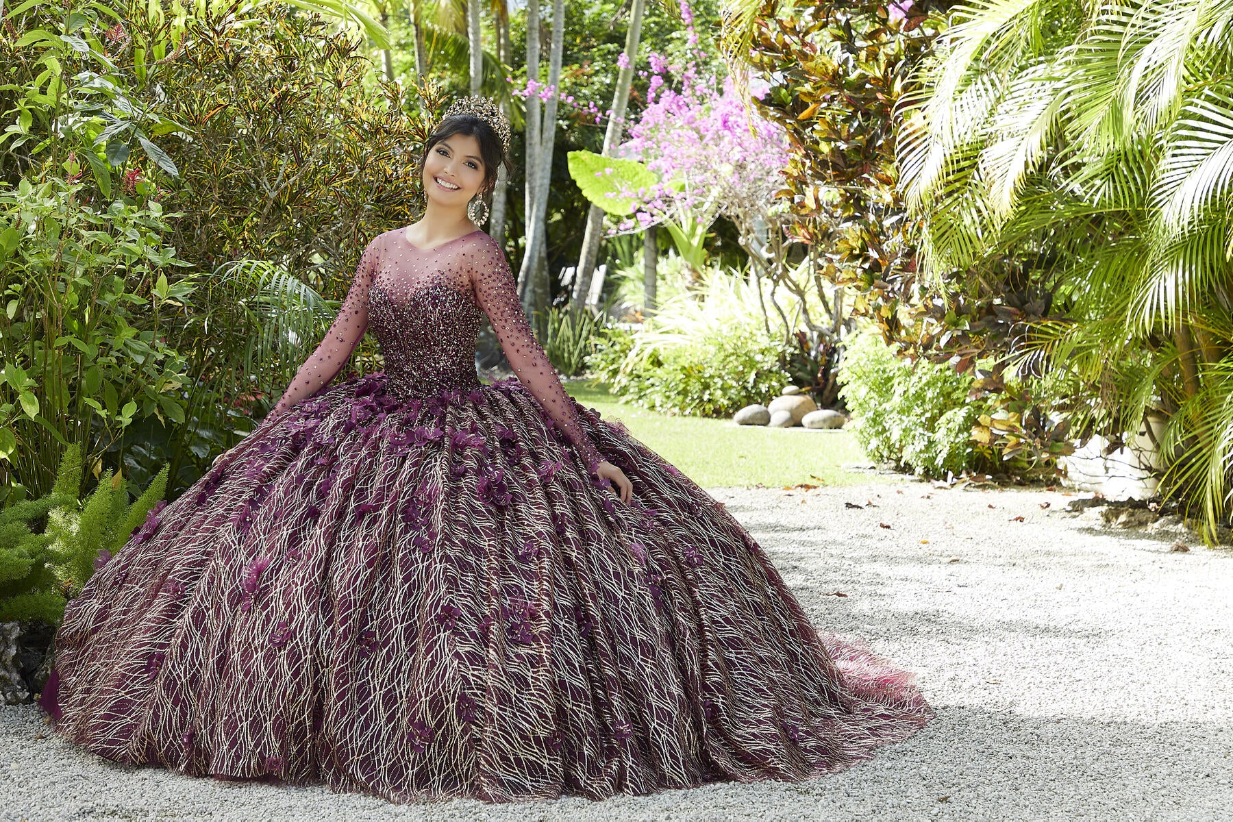 Vizcaya by Morilee Illusion Sleeve Quince Dress 89297 - Image 4