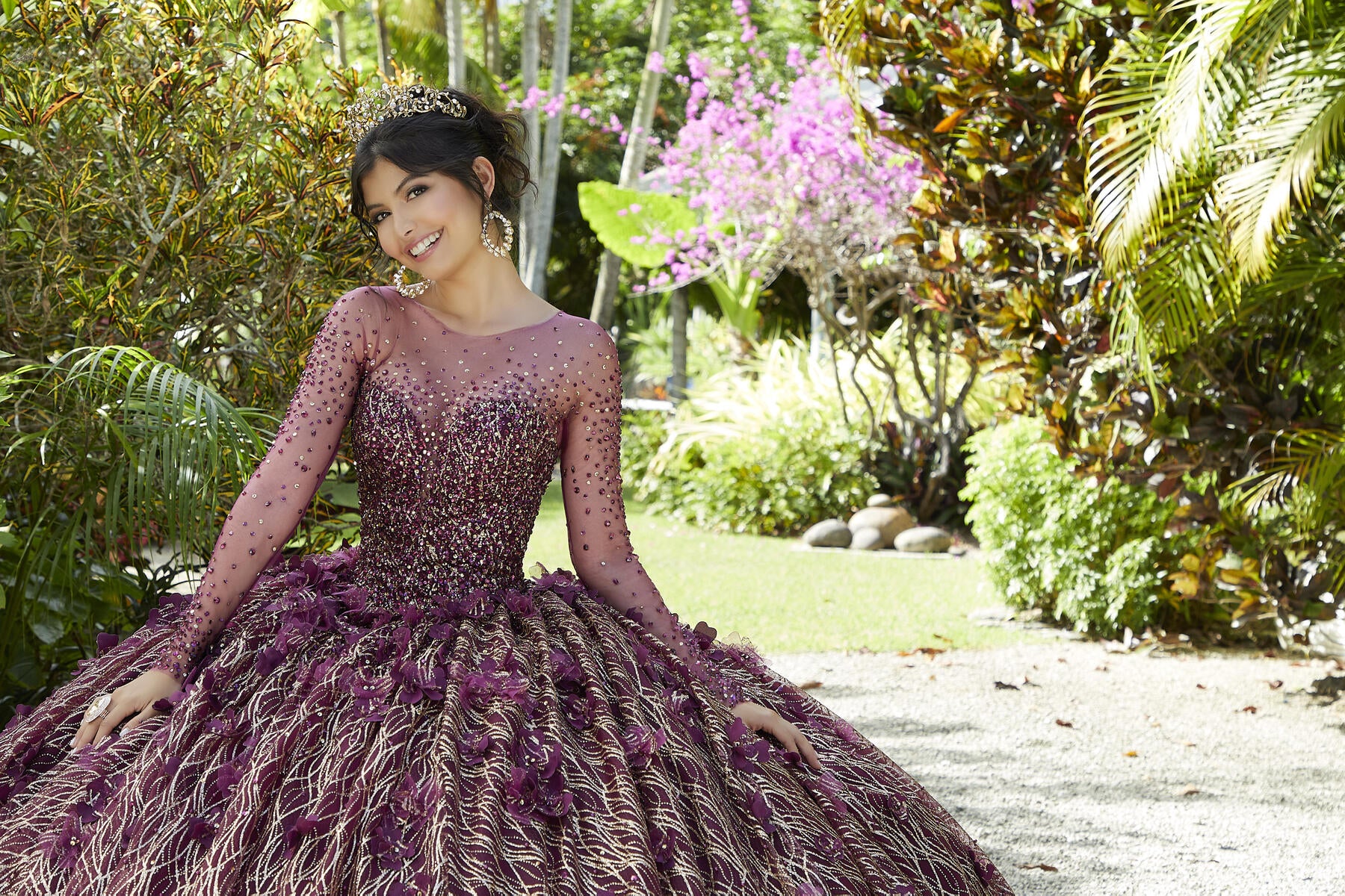 Vizcaya by Morilee Illusion Sleeve Quince Dress 89297 - Image 9