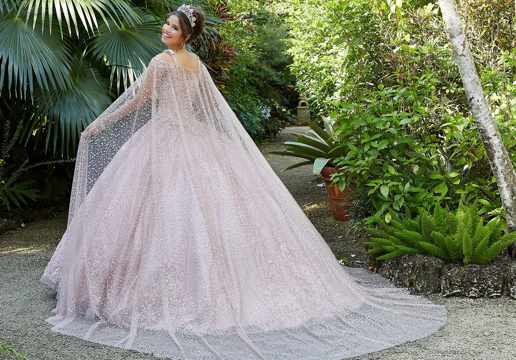 Vizcaya by Morilee Glitter Net Quince Cape 89299 - Image 5