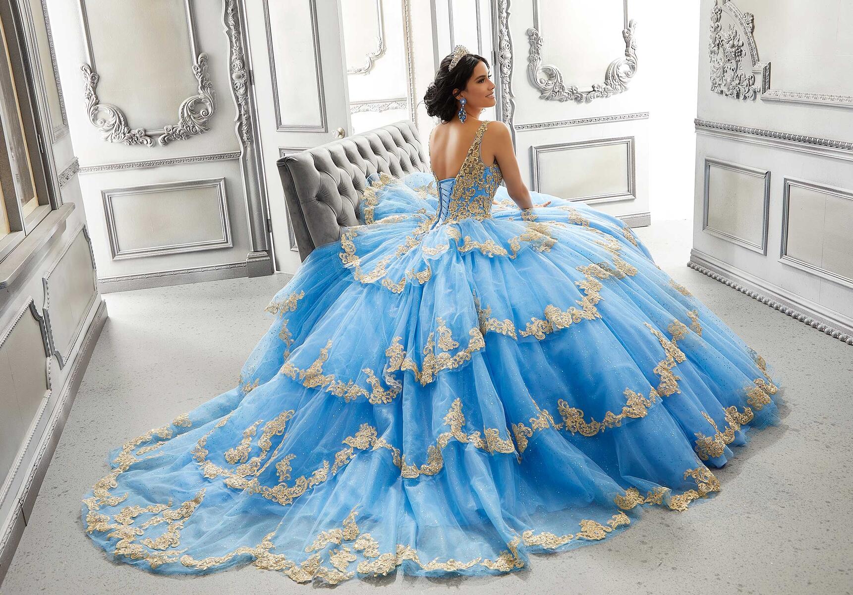 Vizcaya by Morilee Contrasting Lace Quince Dress 89324 - Image 5