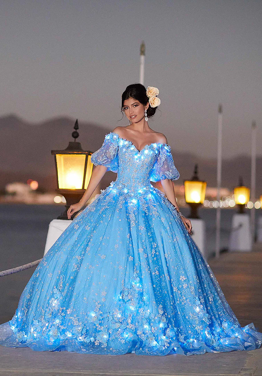 Vizcaya by Morilee 3D Floral Lace Quince Dress 89358 - Image 5