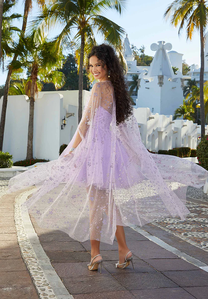 Vizcaya by Morilee Glitter Tulle Quince Cape 89371 - Image 3