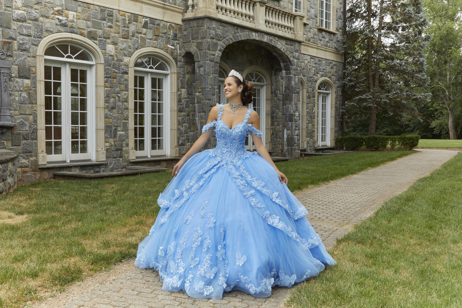 Vizcaya by Morilee Metallic Butterfly Quince Dress 89414 - Image 8