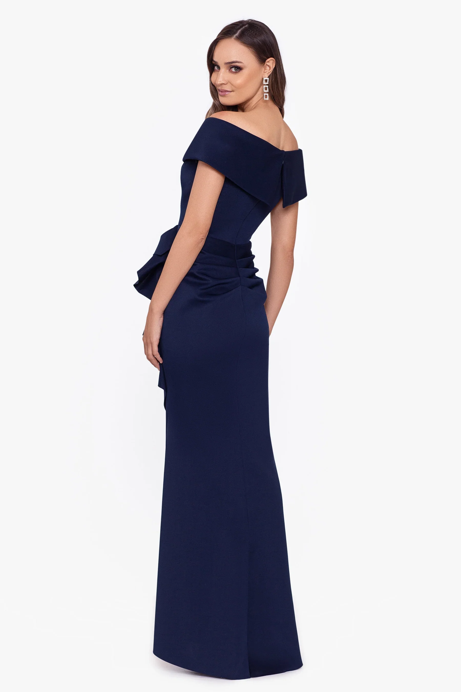 Xscape Evenings "Patti" Off the Shoulder Scuba Crepe Dress 4793X - Image 5